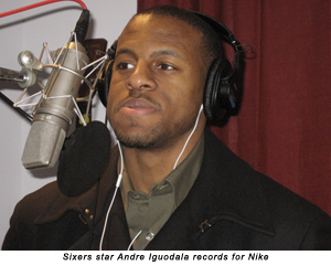 Sixers star Andre Iguodala records for Nike